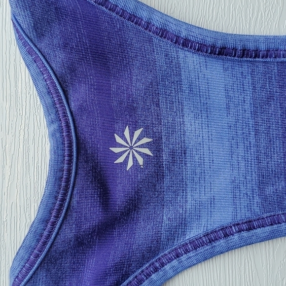 Athleta Shades of Purple Striped Workout Racerback Tank S NWOT - Picture 3 of 6